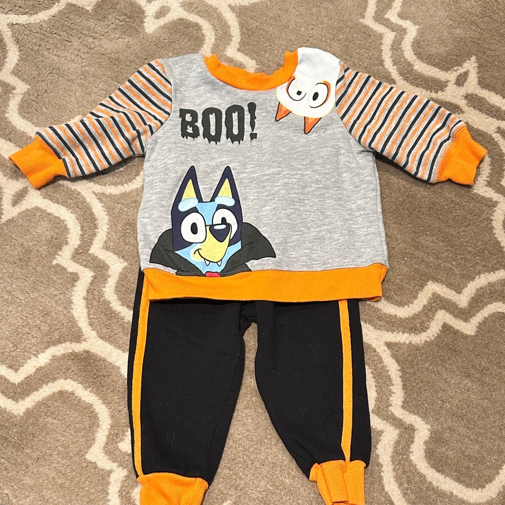 Halloween Themed Bluey Outfit with Cartoon Design